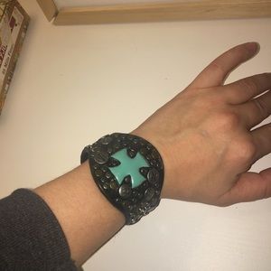 Leather Harley-Davidson cuff bracelet